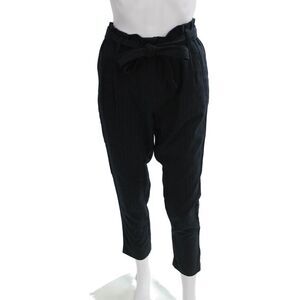 Designers Society Womens Paperbag Tie Waist Striped Blue Pants Size XS
